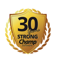 Champ Software: 30 Years Strong emblem